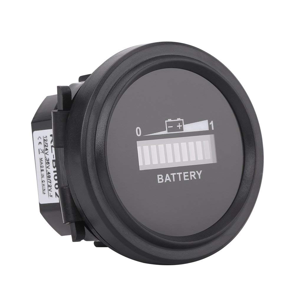 Ejoyous Indicatore del Misuratore di Livello della Batteria Digitale LED 12V / 24V / 36V / 48V / 72V per Carrello