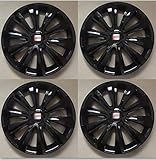  Unit.ec Radkappen Radzierblenden 15 Zoll in schwarz für Seat MII Ibiza Arona Ateca