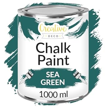 Creative Deco Sea Green Chalk Paint for Furniture | 1L | Turquoise Matte & Chalky Finish | Smooth Touch for Interiors | Quick Dry | Furniture Paint Wood Paint for Renovation