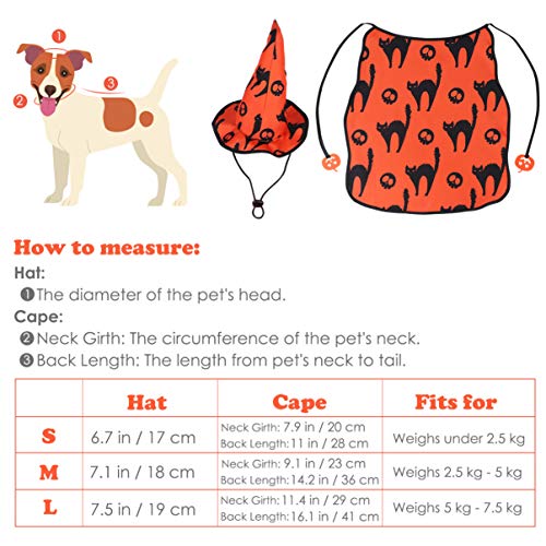 Popetpop Dog Halloween Costumes - Pet Wizard Costume Cape With Witch Hat Puppy Cat Halloween Apparels Outfits #TOP5