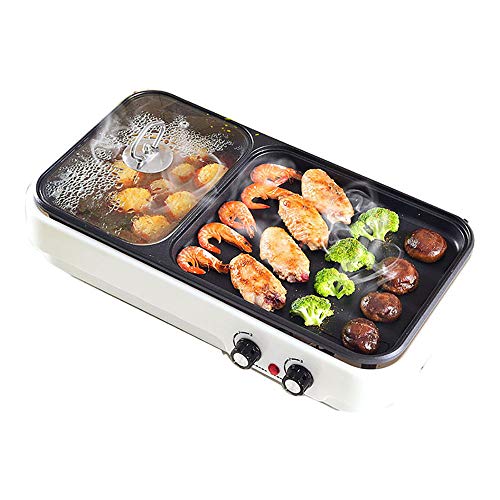 Multifunktions-Baking Pot Barbecue-Maschine, Elektrogrill Grill-Wanne Mit Heißen Topf 2 in 1 Großen Kapazitäts-Lack Exquisite Shell Geeignet Für