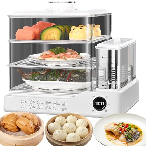 Vaporizador Digital De Vidrio, 1,5 L con Vaporizadores Digitales De 2 Niveles con Reserva De 12 Horas, 12 Modos Vaporizadores De Verduras De Calentamiento Rápido Base De Acero Inoxidable con