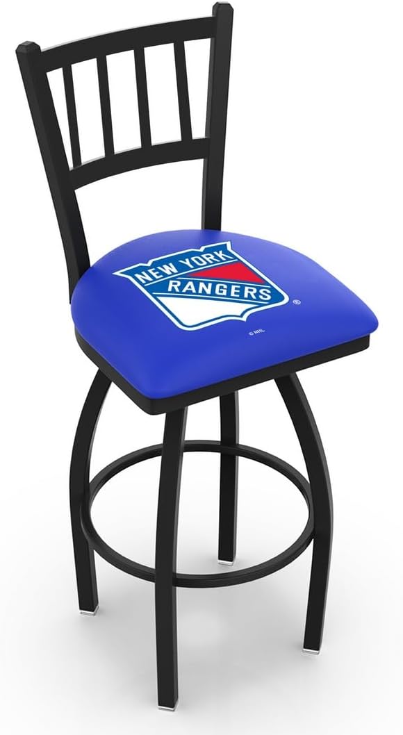 HBS L018 New York Rangers 25" Swivel Counter Stool with Black Wrinkle Finish