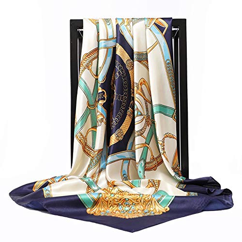 Châle Foulards en Soie Femmes Foulard Carré Dames Châle Wrap Silencieux Paréo Bandana Femme Mousseline de Soie Hijab Poncho Écharpes en Laine Écharpe Écharpe (13 90X90cm)