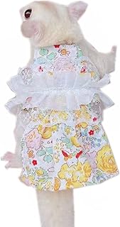 Floral Dress for Sugar Glider - Cotton Tutu Skirt with Lace Princess Sundress Halloween Costume Photo Wedding Birthday Party Small Animal Dress for Sugar Gliders,Bearded Dragon,Hamster,Fancy Rats