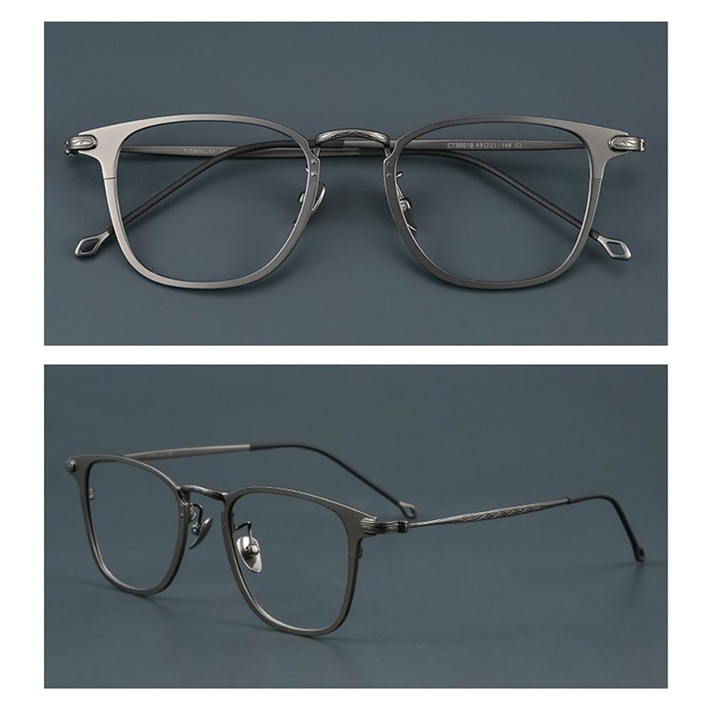 JIETIAN Anti Blaulicht Computer HD Brille Männer aus reinem Titan, 1,56 asphärische Harzlinsen Anti-Müdigkeit,01,+2.5