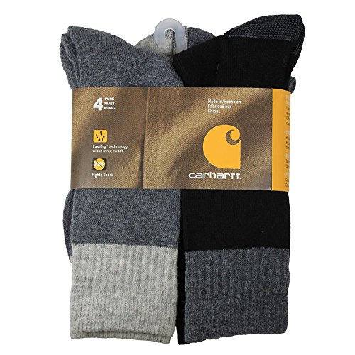 Carhartt Men's Comfort and Durability Crew Sock 4 Pack