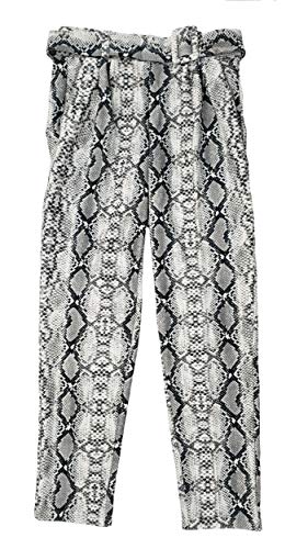 Knit Crepe Animal Print Belted Trouser Pant - V21743Z (Small, Rainan)