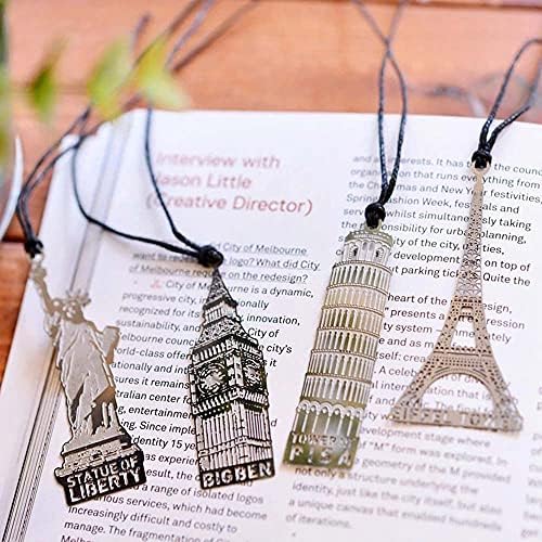 1pcs Metal Bookmarks,London Eiffel Tower Statue of Liberty