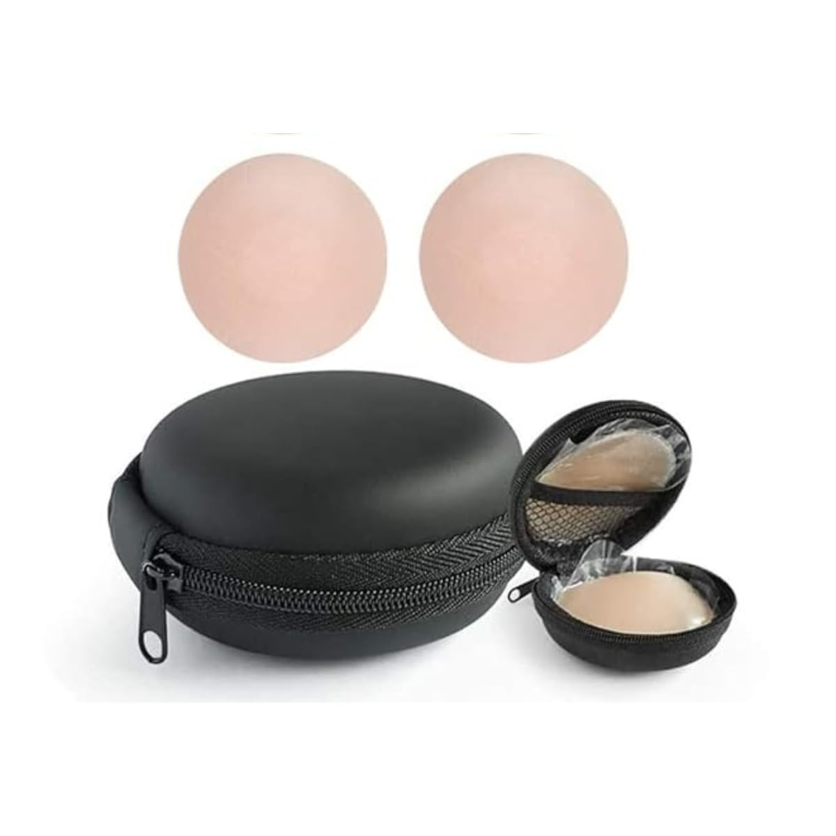 Reusable Silicone Nipple Covers for Women | Invisible Adhesive Round Pasties with Storage Case | Skin Tone | Washable & Comfortable-image-19