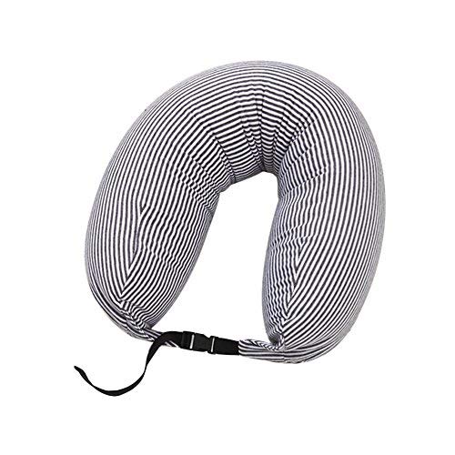 DAYNECETY1pc Microbead Travel Neck Pillow Cushion Roll Lightweight Travel Pillow Support U Shape Cushion For Car Airplane Kids Adult (Grey)