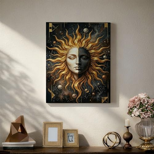 Impression toile soleil céleste art moderne chic aux finitions dorées - 6