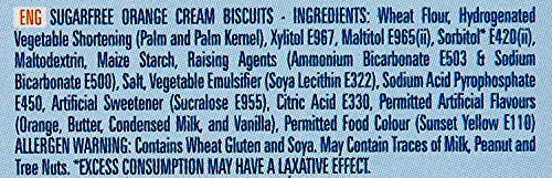 Image of Tiffany Sugar Free Orange Cream Sandwich Biscuits,162g | Healthy Snacks for Diebetic | Sweetened With Splenda (Pack of 2)