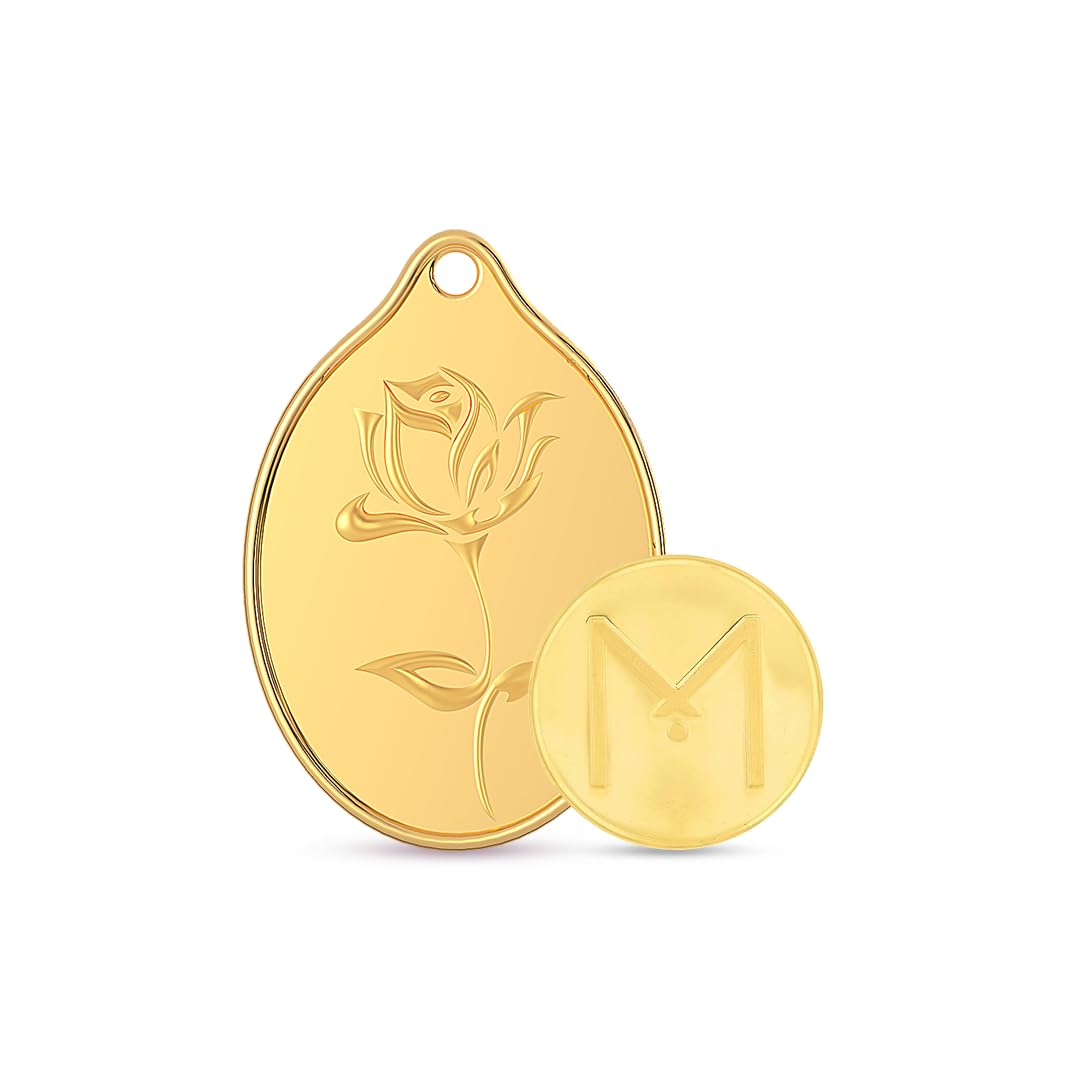 Malabar Gold and Diamonds 24k (999)2.1 grams | 24 kt Gold | Rose Coin cum Pendant
