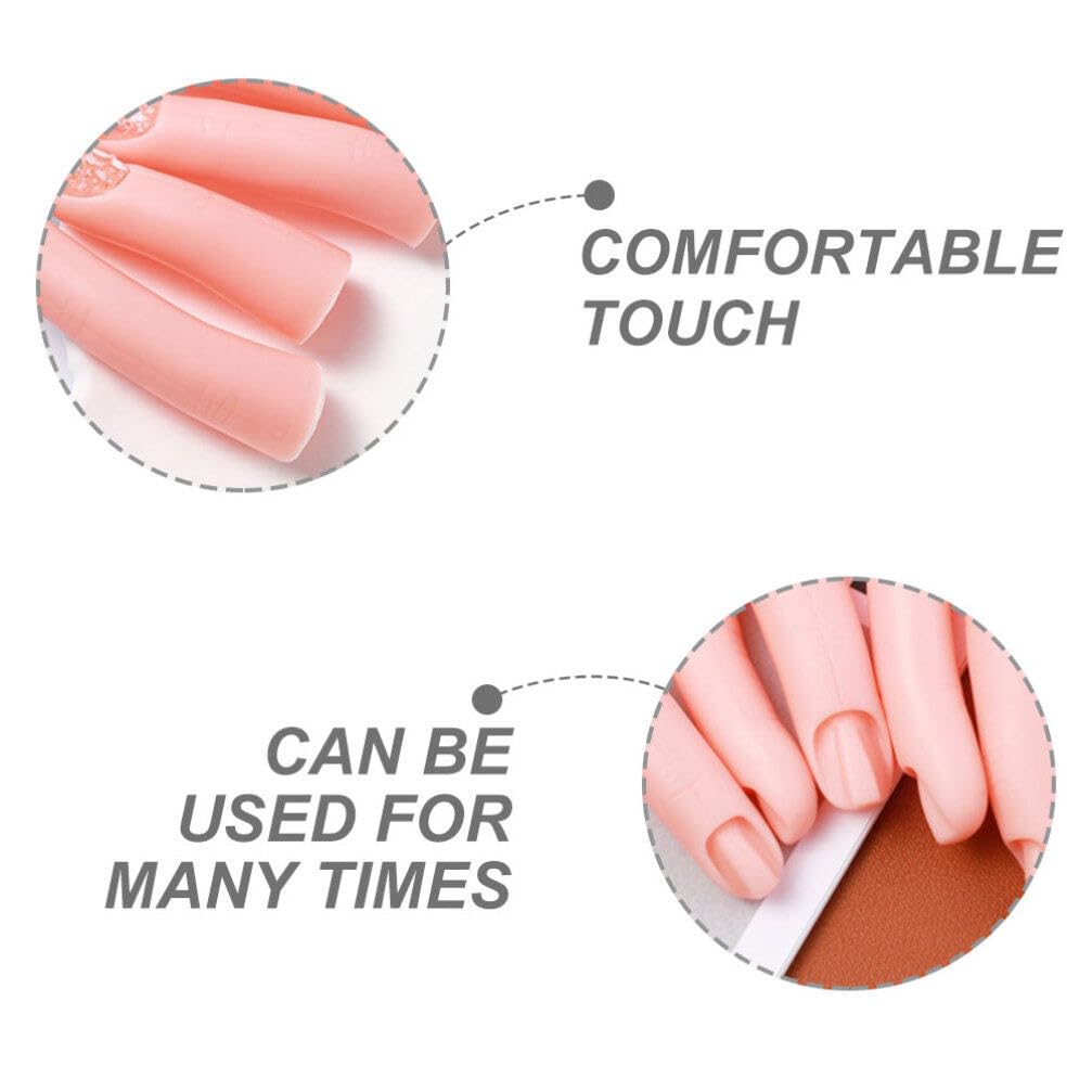 Mipcase 5pcs Manicure Silicone Finger Models Acrylic Practice Finger Acrylic Finger Practice Silicone Practice Finger Fake Fingers Nail