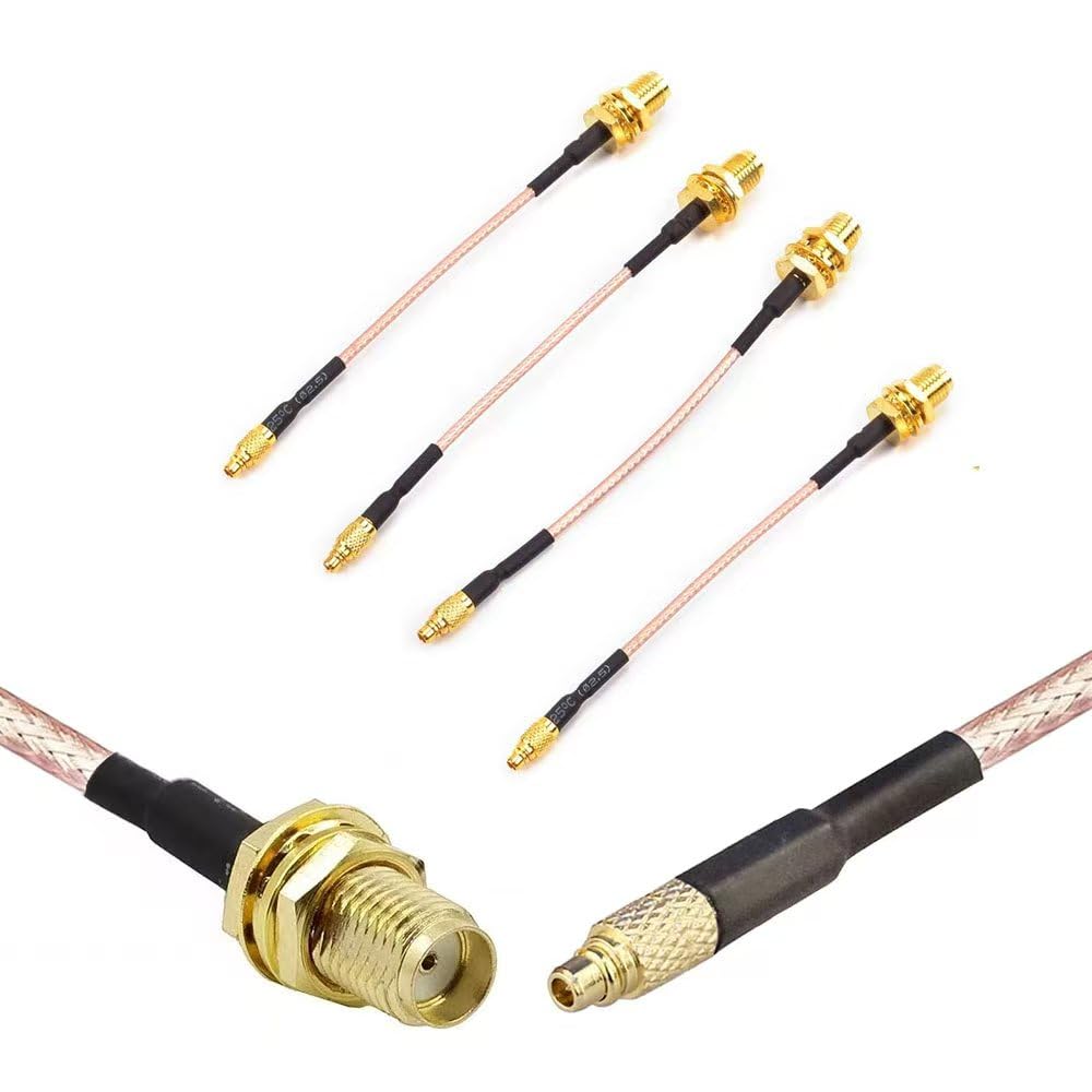CORONIR MMCX to SMA Female Low Loss FPV Antenna Extension Cable Adapter for FPV Racing Drone Quadcopter DIY Accs(95mm/3.7")-Pack of 4