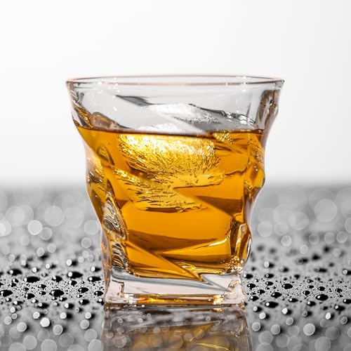 Image of Whiskey Glass Set - Whisky Glasses - Crystal Clear Tumbler Set for Scotch, Bourbon, Cocktails & Old Fashioned, 340 ml Stylish Heavy Base Glassware for Bar, Home, Party & Gift, WHISKEYGLASS 6 Glint