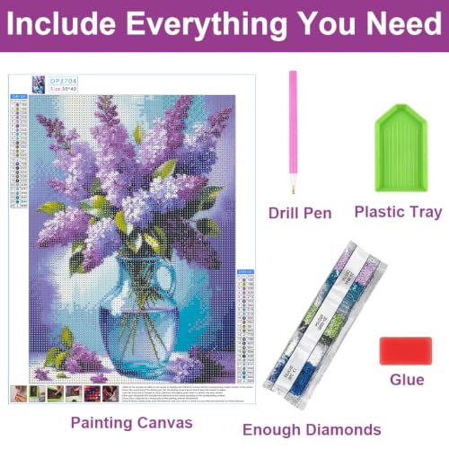 Image of HASTHIP Flower Diamond Painting Kit Adults 5D Floral DIY Art