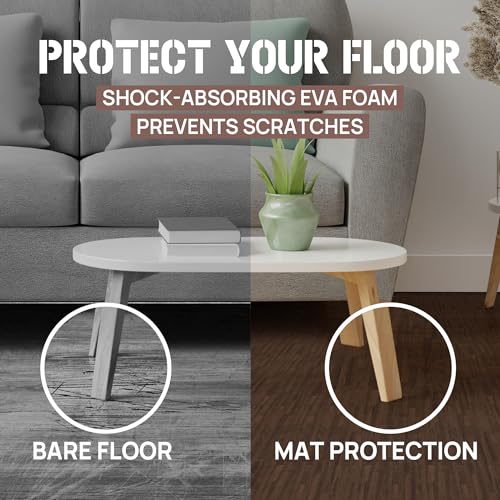 Image of Yes4All EVA Interlocking Mats, Puzzle Floor Tiles, Foam Floor Padding with Border for Furniture, Home Space, Living Room, Garage 11,22,32 SQFT
