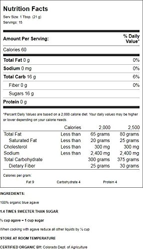Madhava Organic Amber Raw Blue Agave - 11.75 oz miniatura 2