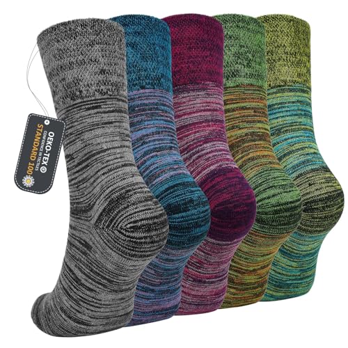 ZFSOCK Socken Herren Business aus Baumwolle: Atmungsaktive Anzugsocken mit ohne Gummibund & ohne Naht - Gestreifte Strümpfe Ideal für Männer im Büro Alltag und Freizeit Männergeschenke -5 Paar 43-46