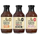 G Hughes Sugar Free Mesquite, Sweet Heat, Sweet & Spicy BBQ Sauce Variety Pack - Gluten Free Sauces, Sugar Free BBQ Sauces - 18 Oz (3-Pack)