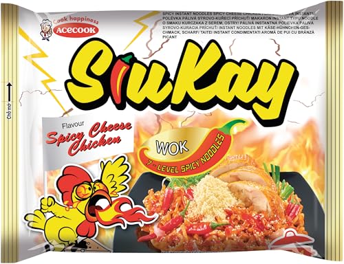 ACECOOK – Fideos Instantáneos Queso y Pollo Picante – Multipack (24 x 127 g)