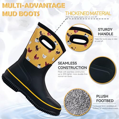 Image of Hbxooxts Women Mud Boots Waterproof Garden Shoes, Anti-Slip Rubber Rain Boots for Women, Outdoor Work and Farming with Easy-Clean Design