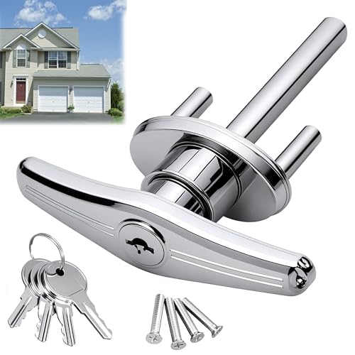 Ojeemii Garage Door Lock T-Handle, Garage Doors T Handle Lock with 4 Keys and 2 Sets Bolts, Fit 1-3/8