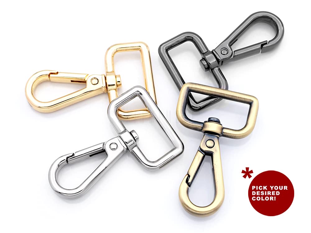 CRAFTMEMORE 2pcs Mini Swivel Snap Hook Push Gate Lobster Clasps Lanyard Clip Purse Accessories 2