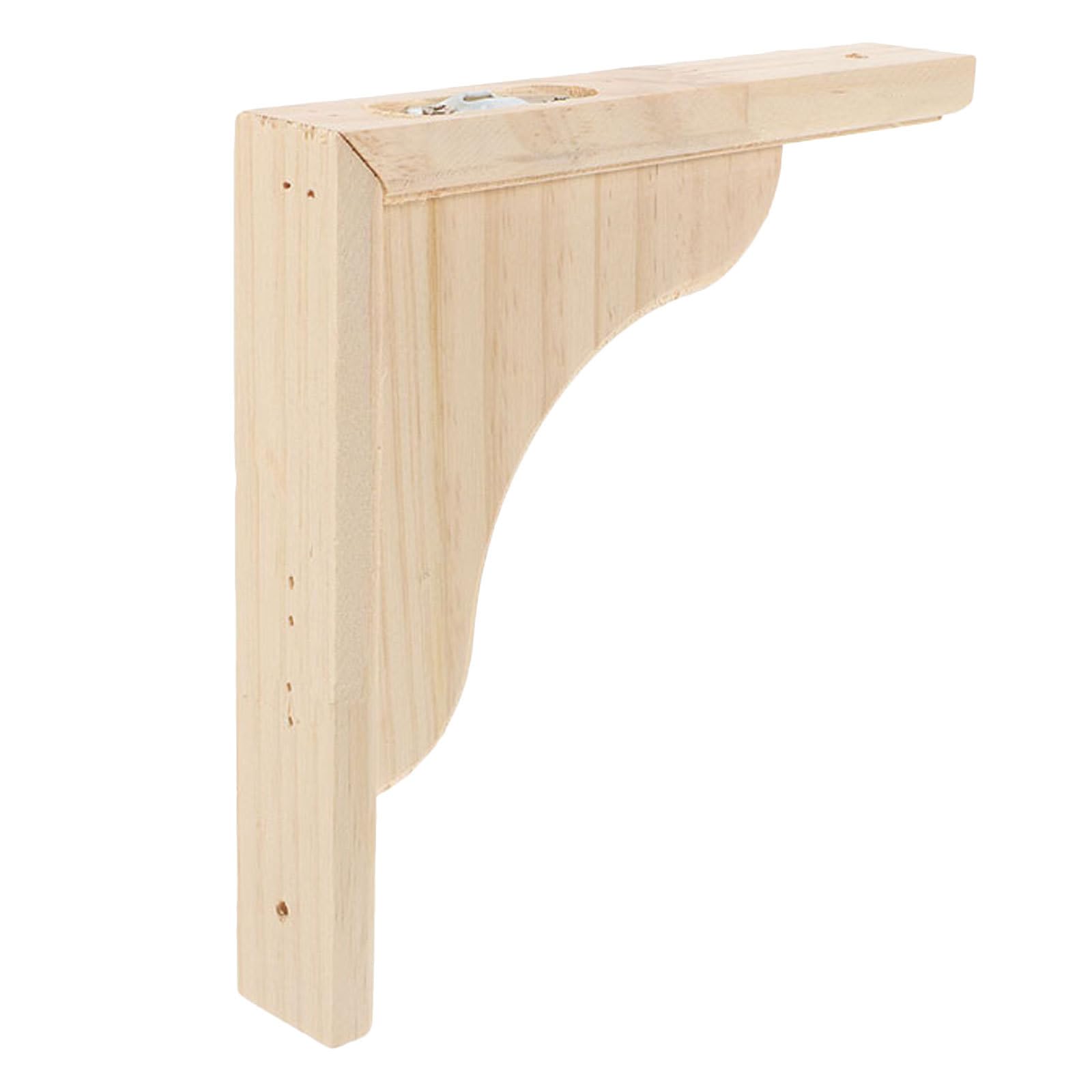 STOBAZA 2 Wooden Shelf Brackets, 6 Inch, Unfinished Wood Corbels