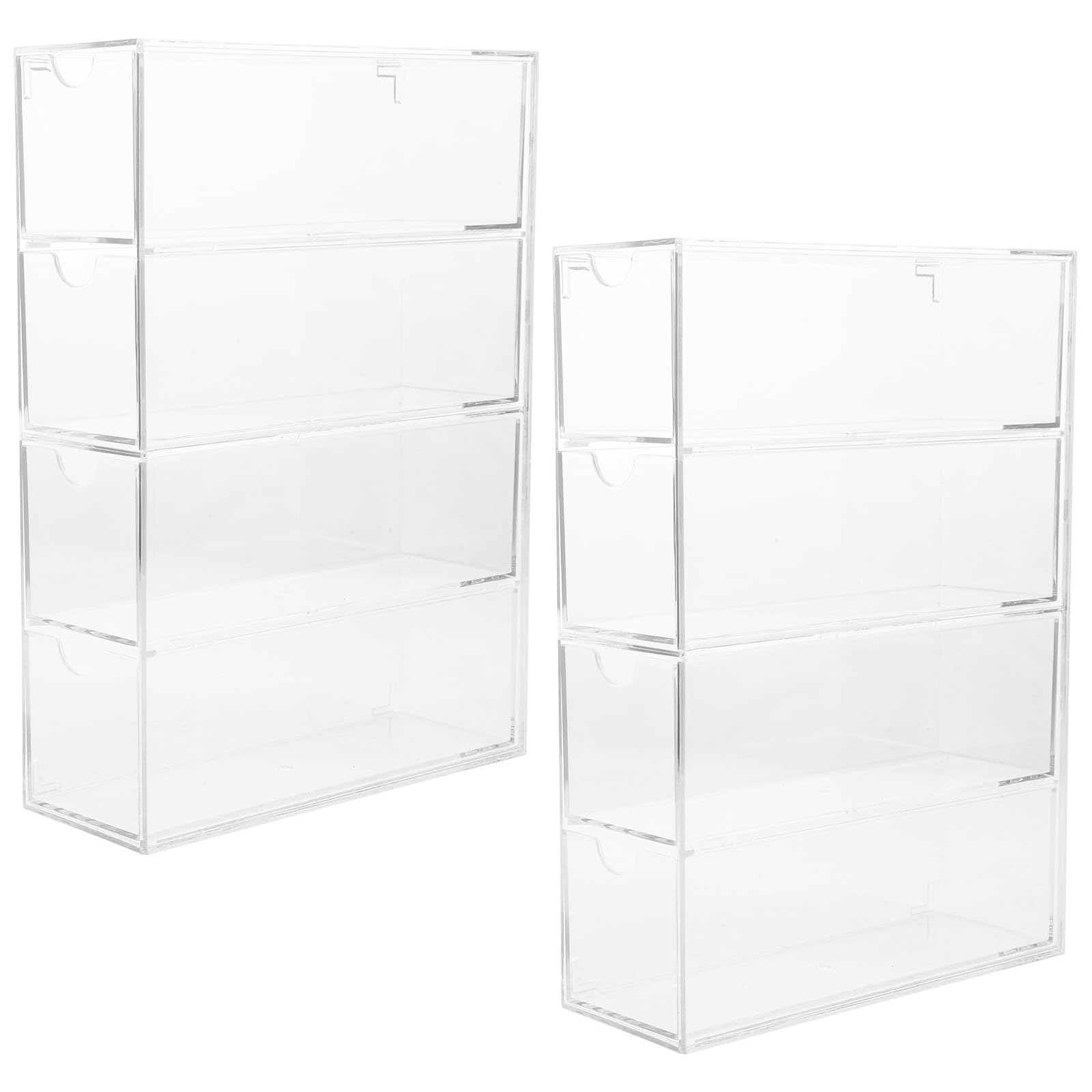 PartyKindom 2 Stück Acryl Sonnenbrillenbox mit Stapelbarem Design und Einfachem Handling Stilvoller Organizer für Brillen und Büroartikel im Modernen Büro oder Schminktisch
