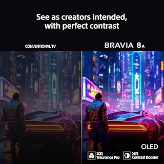 Sony BRAVIA 8A OLED 55 Inch 4K HDR Google Smart TV, Gaming Features for PlayStation 5 and IMAX Enhanced, Dolby Vision Atmos, Google Cast, Apple AirPlay, 120Hz 55XR8A