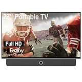 OFD Portable Smart TV 27 Zoll,Outdoor Fernseher 1080P Android14 OS,8Ω Dolby Audio,100% sRGB,WiFi-Unterstützung,Sprachfernbedienung, geeignet für Schlafzimmer,for Für Innen & Außen（Weiß）