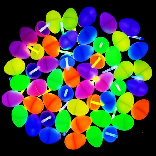MGparty Glow in The Dark Easter Egg Hunt Set - 96 Fillable Plasti...