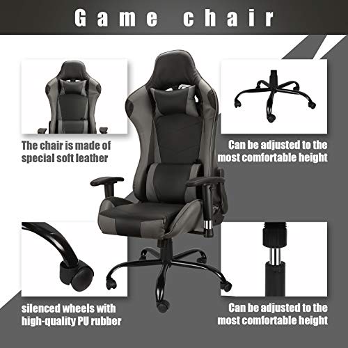Panonw Hoge rug Gaming Stoel PC Bureaustoel Racing Computer Stoel Video Game Stoel Rugleuning en Zithoogte Verstelbare… - Afbeelding 8