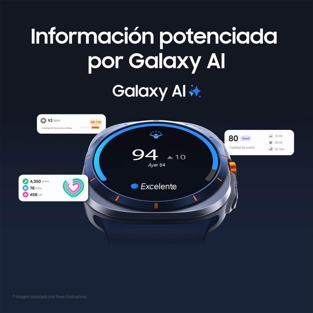 Samsung Galaxy Watch Ultra 2025 47mm - Smartwatch LTE con IA, Titanio, Botón Personalizable, Control de Salud, Garantía del Fabricante 3 Años + 1 año Extra, Gris Titanio (Versión española) - 5