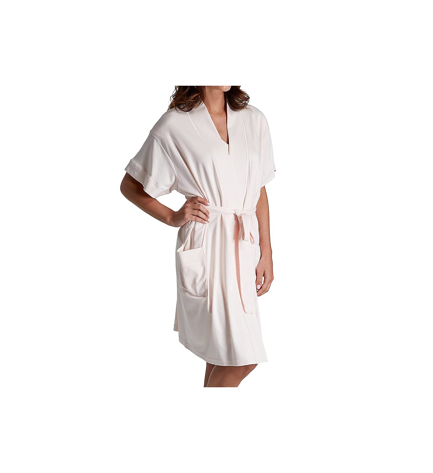 P-Jamas Womens 347660 Butterknits Cap Sleeve Short Robe