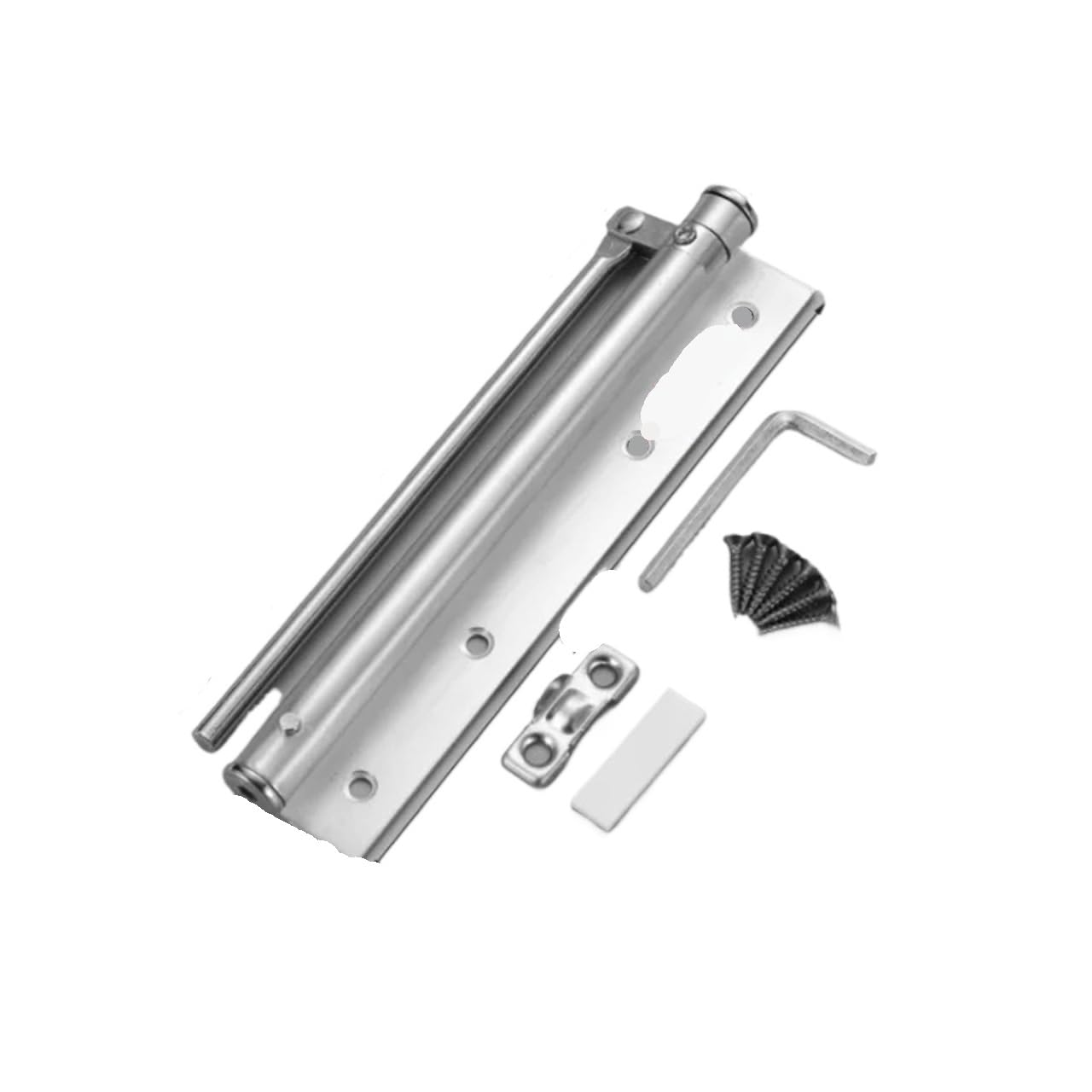 Chiudiporta automatico a molla montato su 2 pezzi 20-40 kg Chiusura superficiale regolabile in acciaio inossidabile Per Porte(Siver L)