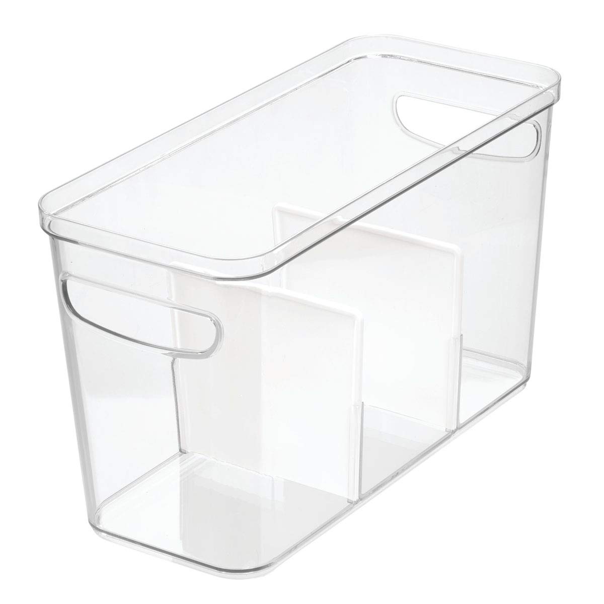 InterDesignInter design Crisp Divided Bin 6 X 14 X 8 inch Clear & Matte White