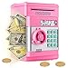 Ltteaoy Cassaforte per Bambino, elettrico Salvadanaio con password grande Salvadanaio elettronico per bambini 4 ai 11 Anni, Mini cassaforte per banconote Moneta Regali per Natale e compleanno (Rosa)