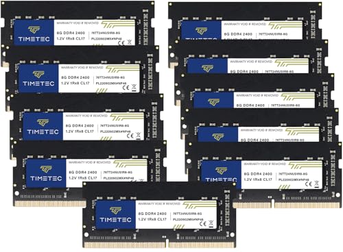 Image of Timetec 80GB KIT (10x8GB) DDR4 2400MHz (PC4-2400T) PC4-19200 SODIMM Laptop RAM - 260-Pin 1.2V CL17 Non-ECC Unbuffered Memory Module for Laptop, Notebook, Mini PC, All-in-One