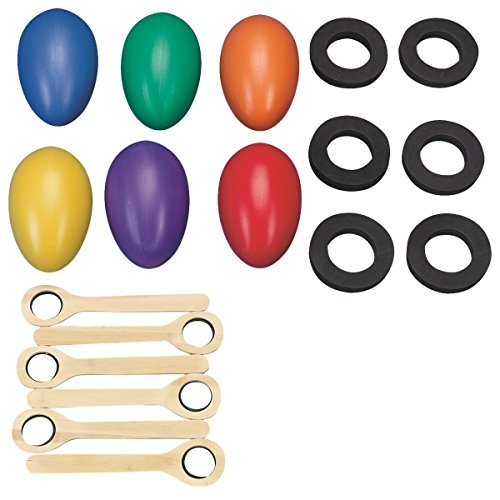S&Amp;S Worldwide Spectrum Jumbo Ostrich Egg And Spoons (Set Of 6)