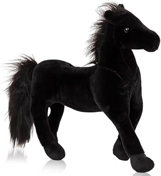 Plush Horse Toy,Realistic Horse Plush, For Cuddling And Playing Valentine's Day Birthday Gifts For Boy Girls 20CM-Black