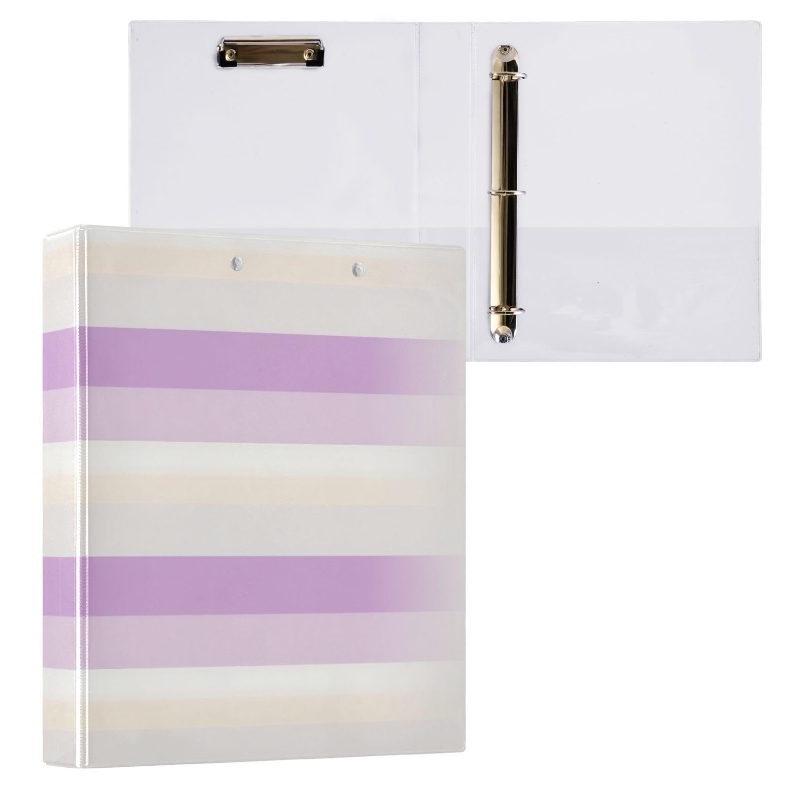 Raccoglitore per materiale scolastico da 3,8 cm, a righe viola