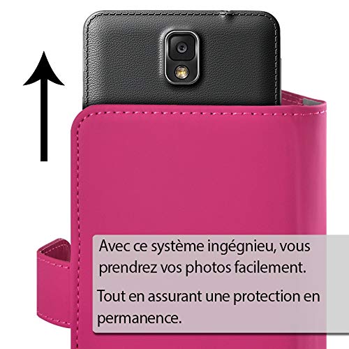Étui Portefeuille iPhone 15 Pro Max, Support Vidéo - Classic Edition Rose - Français