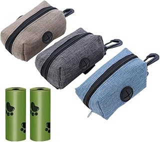 HENGBIRD Kotbeutelspender für Hunde, 3 Stück Hundekotbeutelspender mit 2 Rollen Kotbeutel für Hunde, Hundekotbeutel Dispenser, Spender für Hundekotbeutel, für Spazierengehen mit Dem Hund Laufen Wander product image