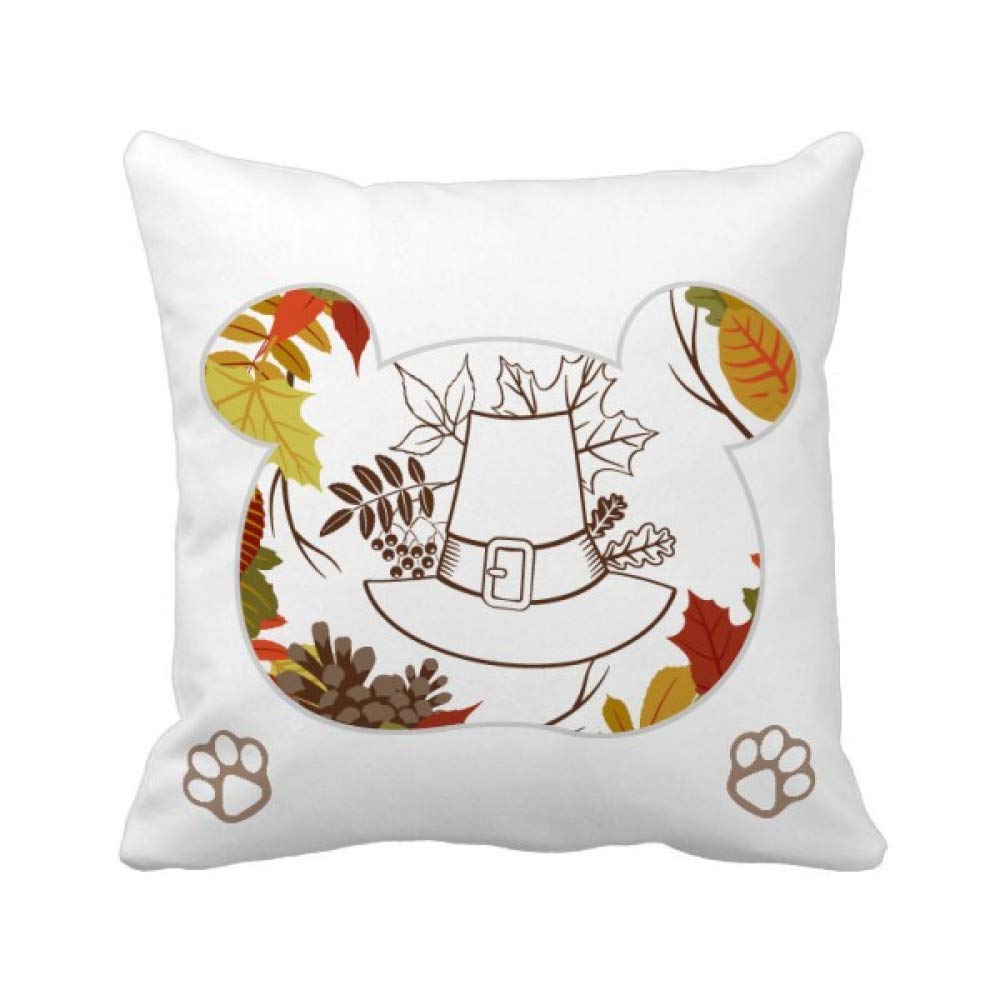 Housse de coussin carrée Garland motif feuille d'ours en tissu doux