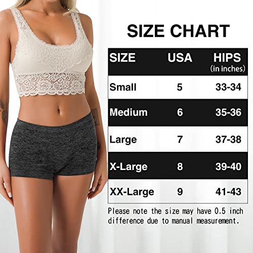 Image of R RUXIA Women's Boyshorts Underwear Seamless Boy Shorts Panties Soft Stretch Boxer Briefs 5 Packs(Regular & Plus Size)