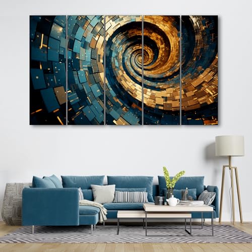 Image of The Castle Decor Abstract Modern Painting With Frame 5 Big Size (36x60) wall Art for Living Room,bedroom,drawing Room,hotels-wooden Framed-digital Painting